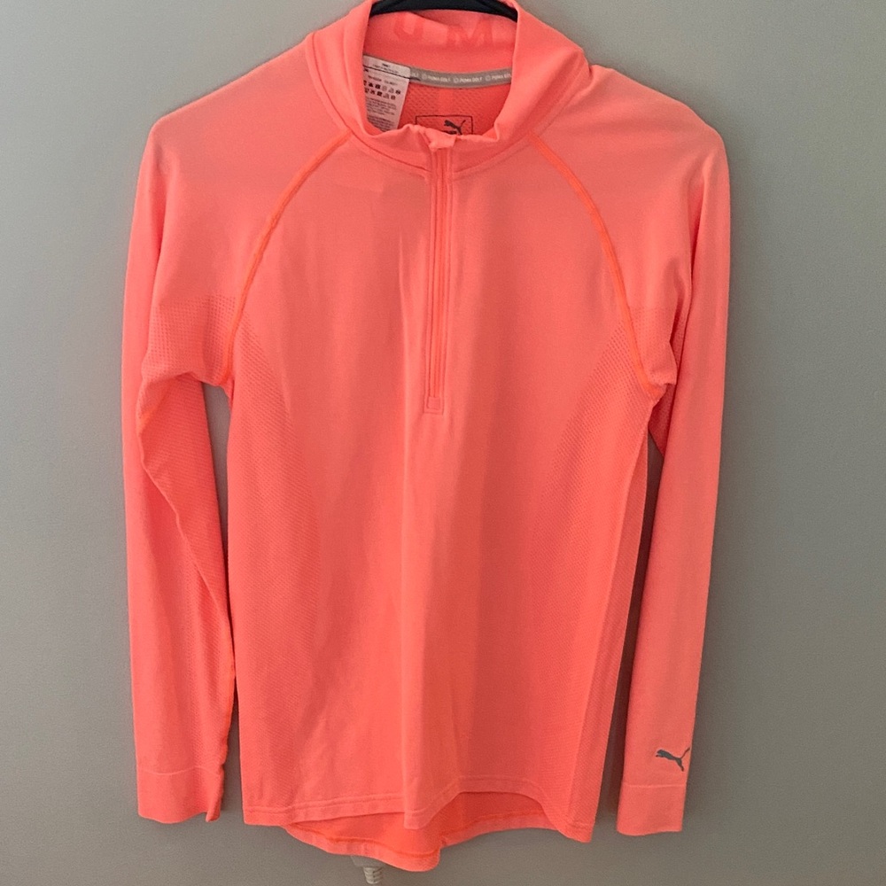 Puma Pink orange neon Long Sleeve Pullover